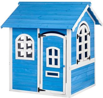 Beliani Beliani - Casita De Jard&iacute;n Casa De Juegos Infantil De Madera Pizarra Incluida Azul Kokkoni