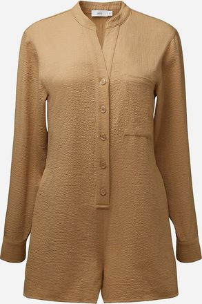 J.crew Womens Onia Soft Gauze Button-Down Romper In Tan