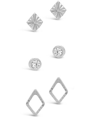 Sterling Forever Silver Cz Earrings