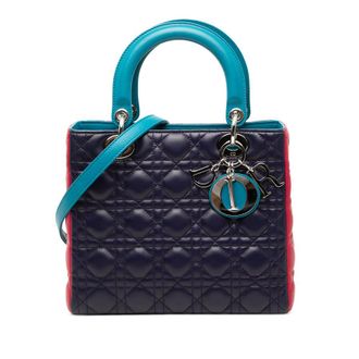 Dior Pre-owned Dior Medium Tricolor Lambskin Cannage Lady Dior Ladies UKJGDMCPWO3XEP40