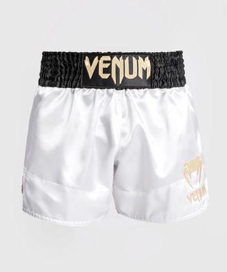 OEM Pantalones Cortos Cl&aacute;sicos Venum Muay Thai Blancos/negros/dorados Talla L