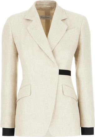 Max Mara Mxsneutro Blazer - Dames - Blazers - Beige - XS - Katoen - Jassen