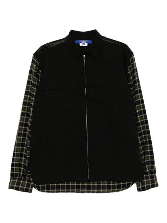 Junya Watanabe checked flannel jacket - men - Wool/Nylon/Polyester/Fabric - L - Black