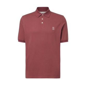 Brunello Cucinelli Cotton Polo Shirt - male - Brunello Cucinelli - Polo Shirts - Red - XL - Tops