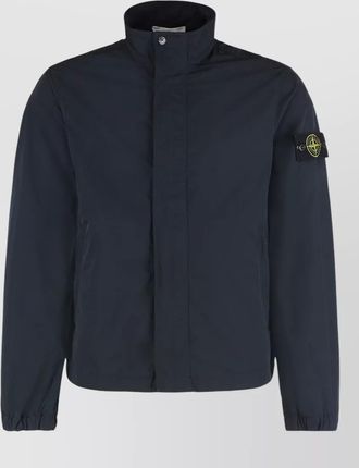 Stone Island logo windbreaker casual fit high collar