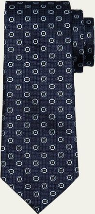 Ermenegildo Zegna Mens Woven Medallion Tie
