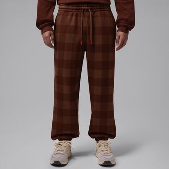 Nike Jordan Mens Jordan Brooklyn Brushed Fleece Cuffed Pants in Brown | IM9820-265