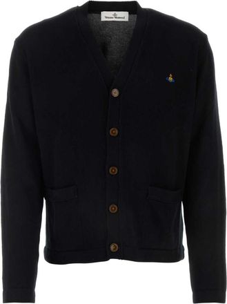 Vivienne Westwood Black Embroidered Logo Cardigan
