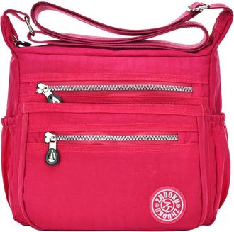 Generic Womens Crossboby Shoulder Bag Casual Messenger Bag Handbag With Zipper Canvas Bag for Men (Hot Pink, One Size)