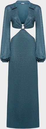 Os&eacute;ree Lumiere Cut Out Long Dress