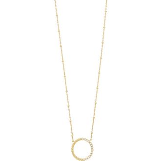 Bony Levy Monaco Half Diamond Circle Pendant Necklace in 18K Yellow Gold at Nordstrom Rack