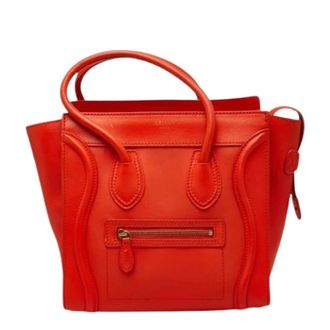 Celine Pre-owned Handbags, female, Red, Size: ONE SIZE Pre-owned Luggage Micro Shopper