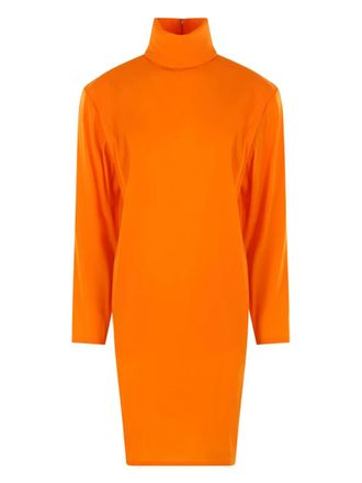 Saint Laurent zip-fastening long-sleeved dress - Orange