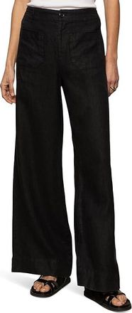 Sanctuary The Linen Marine Wide Leg Womens Dress Pants Black : 31 32