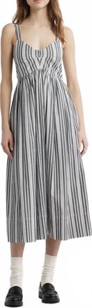 The Great. The Reyes Dress In Parchment Stripe