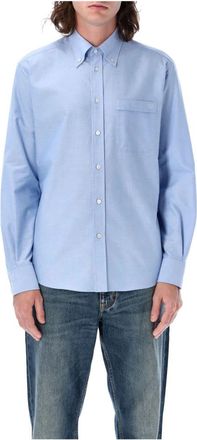Valentino Garavani Geborduurd VLogo Oxford overhemd - Heren - Casual Overhemden - Blauw - XL - Katoen - Overhemden