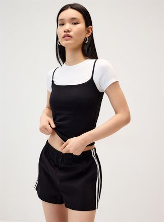 Twik Womens Athletic stripes poplin short