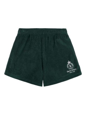 Sporty & Rich logo-embroidery shorts - Green