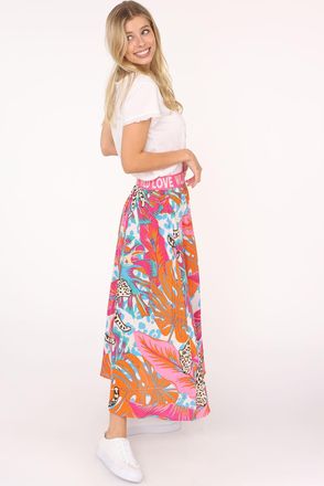 Zwillingsherz Maxirock ZWILLINGSHERZ Dschungel Leopard, Damen, Gr. L/XL, bunt (multi), Web, Obermaterial: 100% Viskose, animal-print, gemustert, loose fit kn&ouml;chella