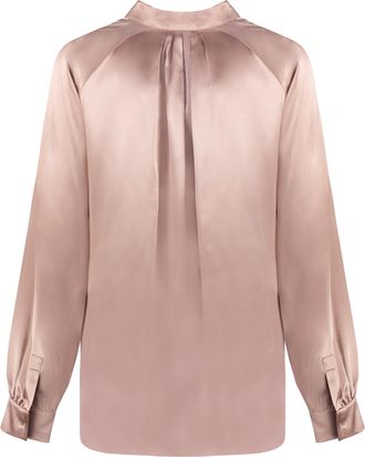 Max Mara Womens Tamigi Silk Blouse With Bow - Rose Gold - Size EU 44 (Womens)