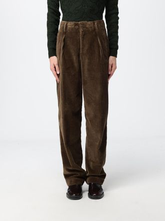 Etro Pantaloni straight in velluto a coste di misto lana e seta a vita alta