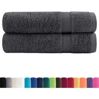 vidaXL Toallas De Ba&ntilde;o Solund 2 Unidades Antracita 100x150 Cm 600 Gsm Vidaxl