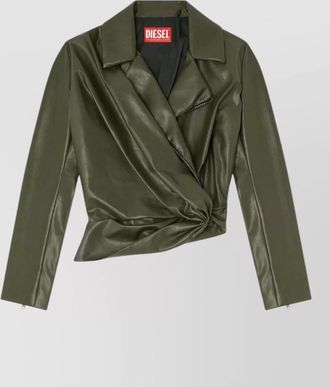 Diesel draped wrap single breasted coat