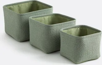 La Redoute Interieurs Set van 3 manden van reli&euml;fstof, ITANG