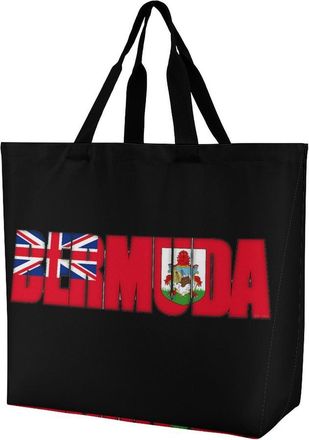 Generic Bermuda Large Reusable Shopping Bag Lightweight Foldable Tote Bags Washable Shoulder Handbag