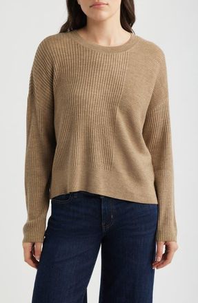 Eileen Fisher Merino Wool Crewneck Sweater in Biscuit at Nordstrom, Size Xx-Small
