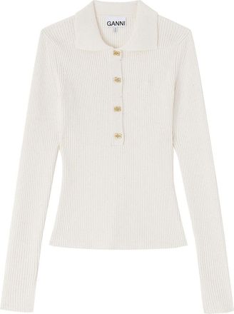 Ganni Ribbed Polo Shirt