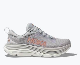 Hoka One One Womens Gaviota 5 Shoes In Harbor Mist / Rose Gold