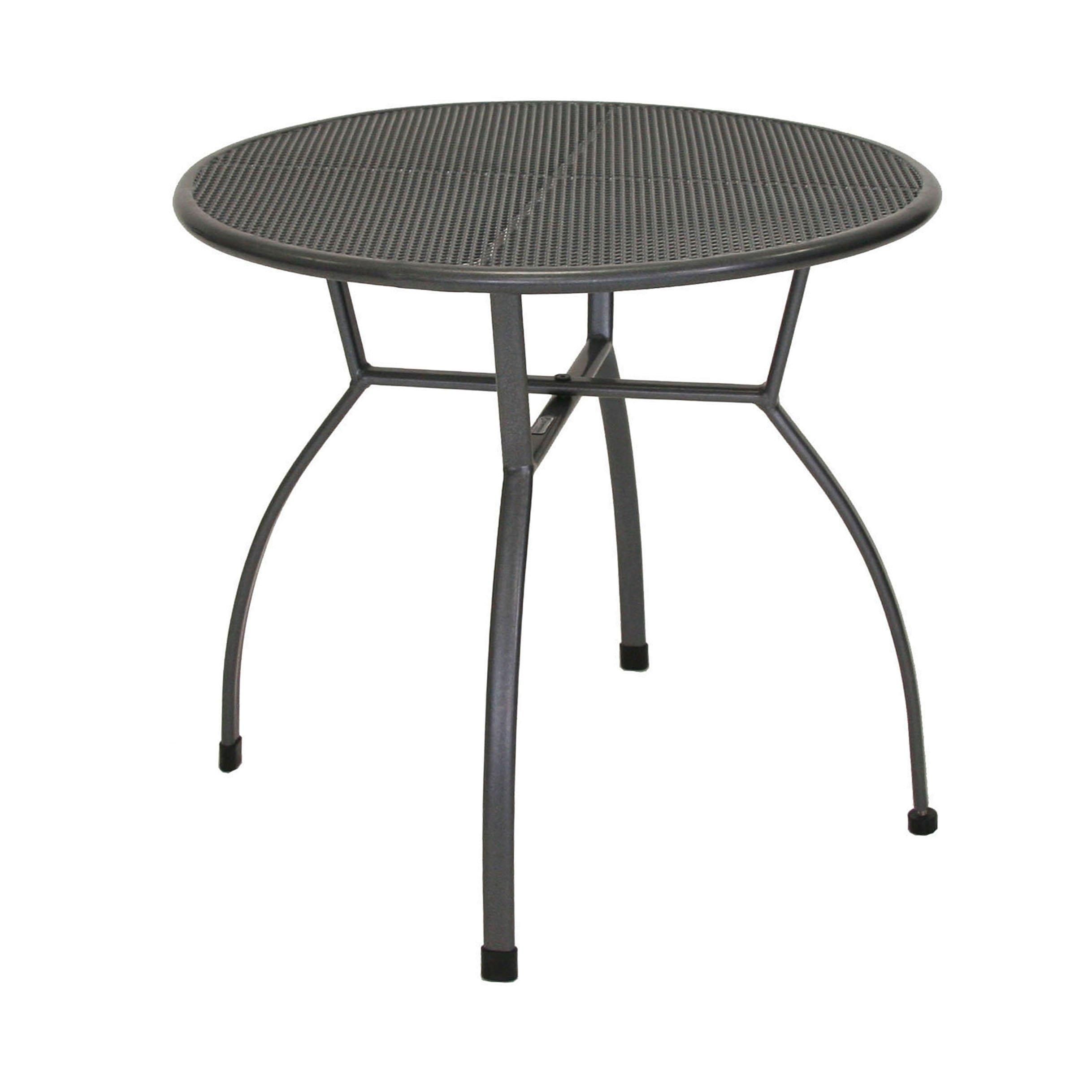 Oviala Gartentisch „Palavas“ Rund – 120 Cm Durchmesser, Rot, Stahl, Wetterfest, Für 6 Personen