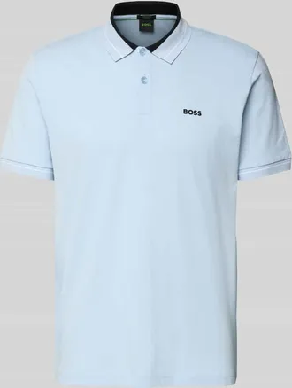 HUGO BOSS Regular Fit Poloshirt aus Baumwoll-Mix Modell PL_Member in Aqua, Gr&ouml;&szlig;e XXXL