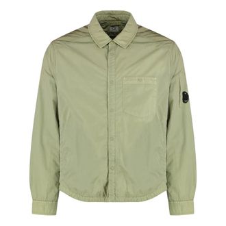 C.P. Company Light Jackets, male, Green, Size: XL Chrome-R Padded Lens Overshirt