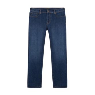 Brooks Brothers Blauwe Stretch Katoenen Denim Jeans - Heren - Regular Fit Jeans - Blauw - W31 - Katoen - Jeans