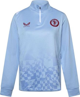 Castore Aston Martin-shirt met lange mouwen voor dames, van drillstof (Blauw/Wit)