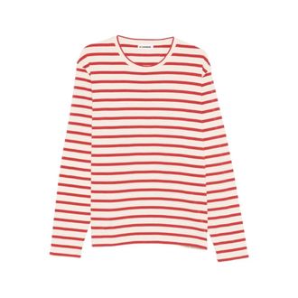 Jil Sander Long Sleeve Tops, male, Multicolor, Size: M Striped Long-Sleeve Top