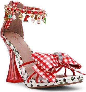 Betsey Johnson Margret Ankle Strap Sandal in Red Multi at Nordstrom, Size 5.5