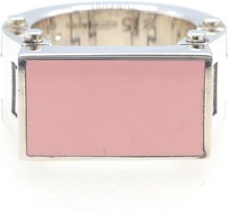 Bottega Veneta Silver Light Pink Sterling Silver 925 Band Ring (Pre-Owned)