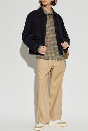 Frame Denim Suede Jacket, Mens, Navy Blue