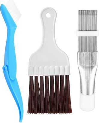 No Brand Kit De Limpieza Para Aire Acondicionado - 3 Piezas: Cepillos Para Condensador Y Peine Para Aletas