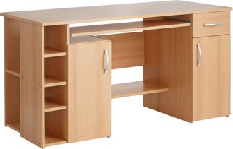 Möbel Vogl Schreibtisch »Tim mit seitlich offenen Fächern & Tastaturauszug,« Druckerablage, 1 Schublade, Breite 138 cm, Made in Germany