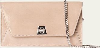 Akris Anouk Lizard-Print Clutch Bag w/ Chain
