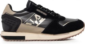 Napapijri Egret Zwarte Leren Tennissneakers - Dames - Sneakers - Zwart - 37 EU - Leer - Schoenen