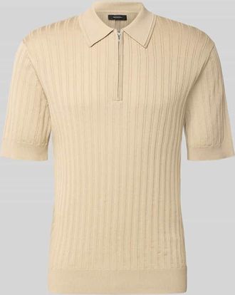 Matinique Slim Fit Poloshirt mit Rei&szlig;verschluss in Beige, Gr&ouml;&szlig;e XL