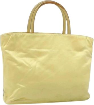 Prada Pre-owned Tote Bags, female, Yellow, Size: ONE SIZE Pre-owned Vintage Satin Hand Bag