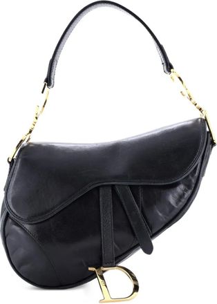Dior Vintage Saddle Bag Leather Medium shoulder bag - Zwart
