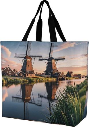 Generic Dutch Windmill Handbag Waterproof Women Handbag Foldable Handbags For Work Ladies Casual