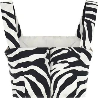 Dolce & Gabbana Zebra-Print Bustier Bodysuit - Black